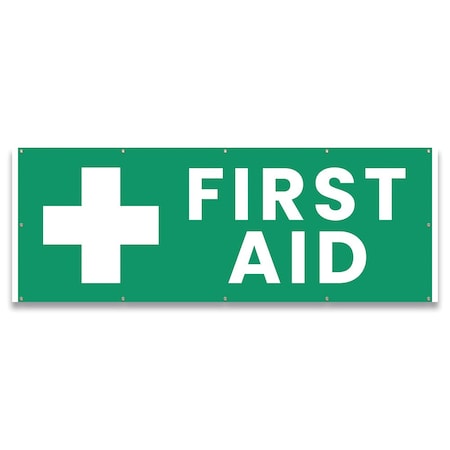 Signmission First Aid Cross Banner Concession Stand Food Truck Single Sided B-120-30060